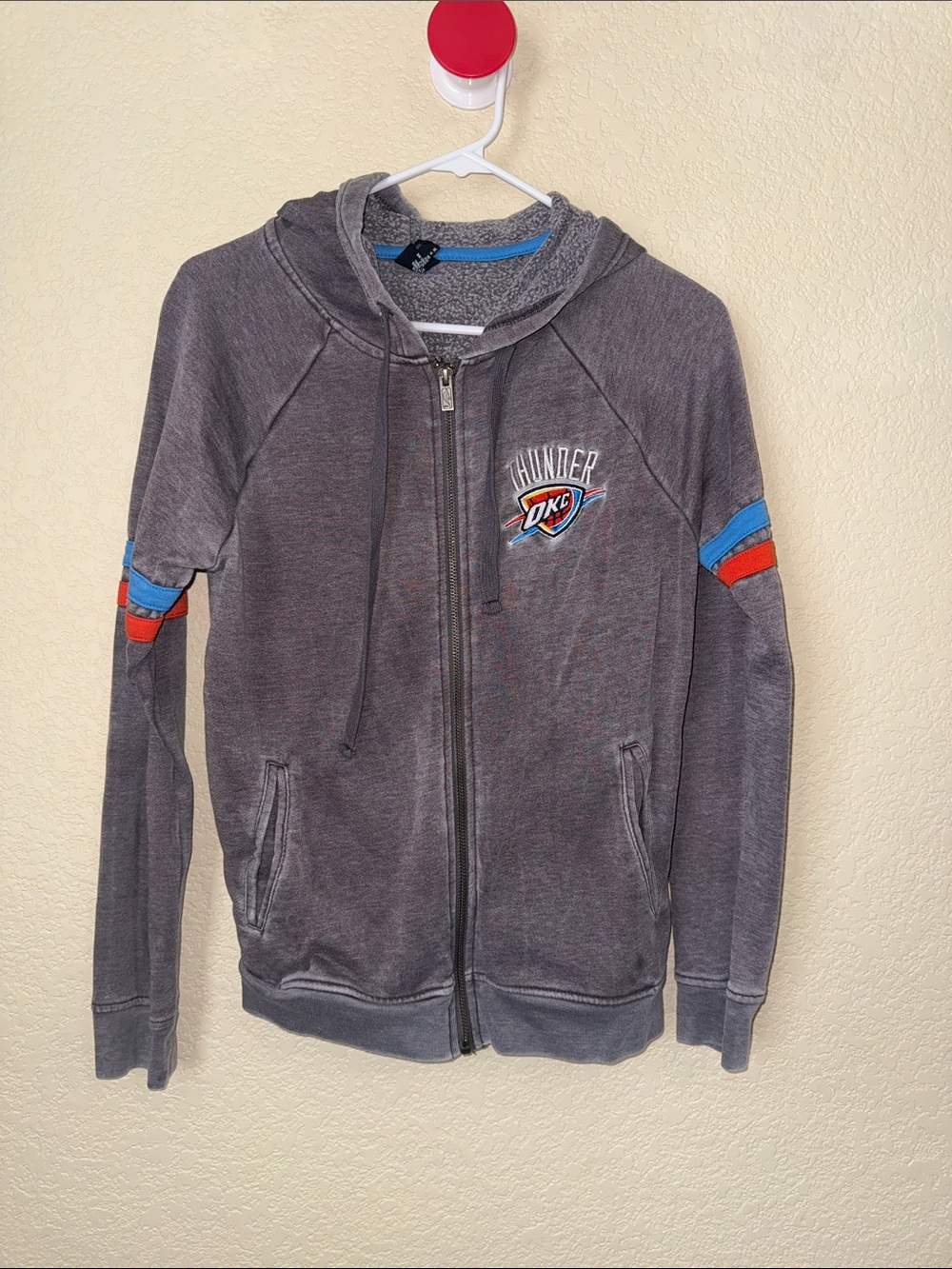 Oklahoma City Thunder NBA 4 Her Gray Full Zip Hoodie Size L